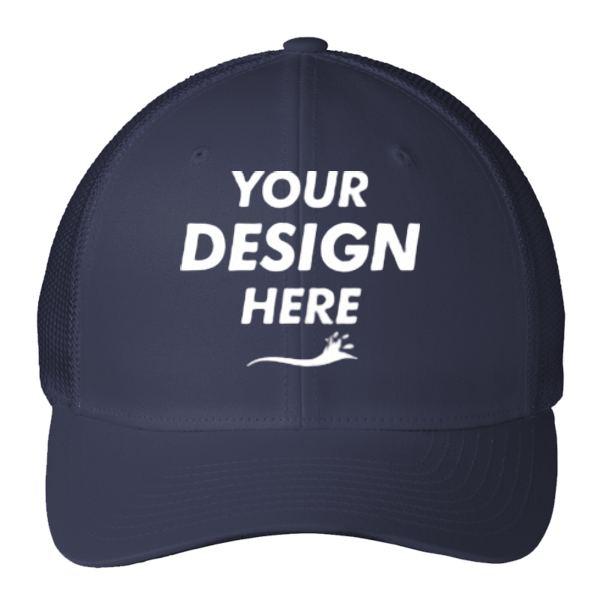 Port Authority Flexfit ® Mesh Back Cap, True Navy / True Navy, Front view, Mockup