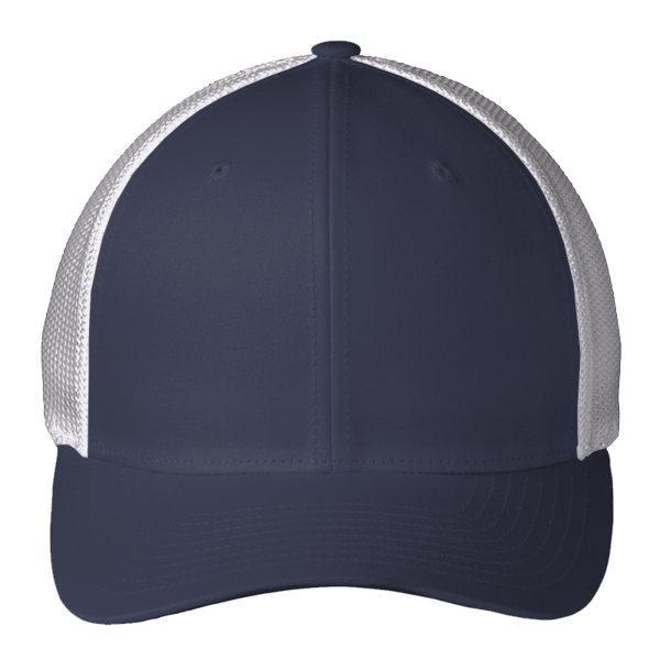 Port Authority Flexfit ® Mesh Back Cap, True Navy / White, Front view