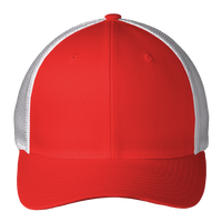 Port Authority Flexfit ® Mesh Back Cap, True Red / White, Front view