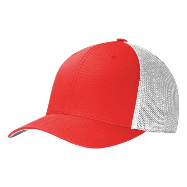 Port Authority Flexfit ® Mesh Back Cap, True Red / White, Left Side view