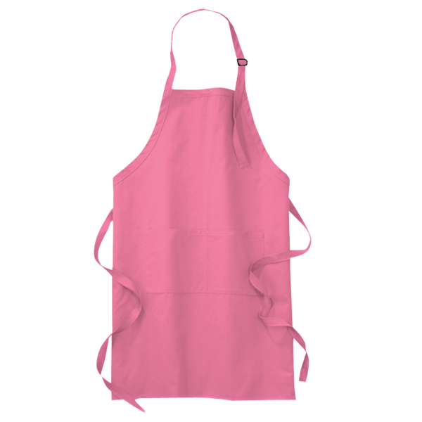 Port Authority Full Length Apron with Pockets, Awareness Pink, Front view