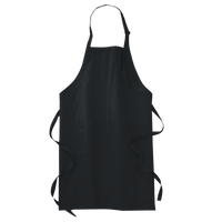 Port Authority Full Length Apron with Pockets, Black, Front view