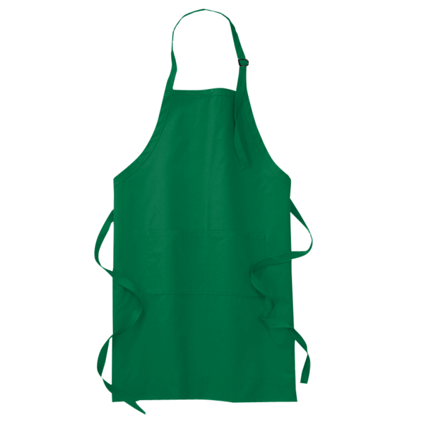 Port Authority Full Length Apron with Pockets, Kelly Green, Front view