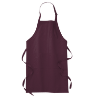Port Authority Full Length Apron with Pockets, Maroon, Front view