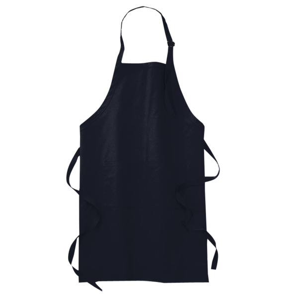 Port Authority Full Length Apron with Pockets, Navy, Front view