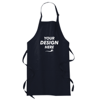 Port Authority Full Length Apron with Pockets, Navy, Front view, Mockup