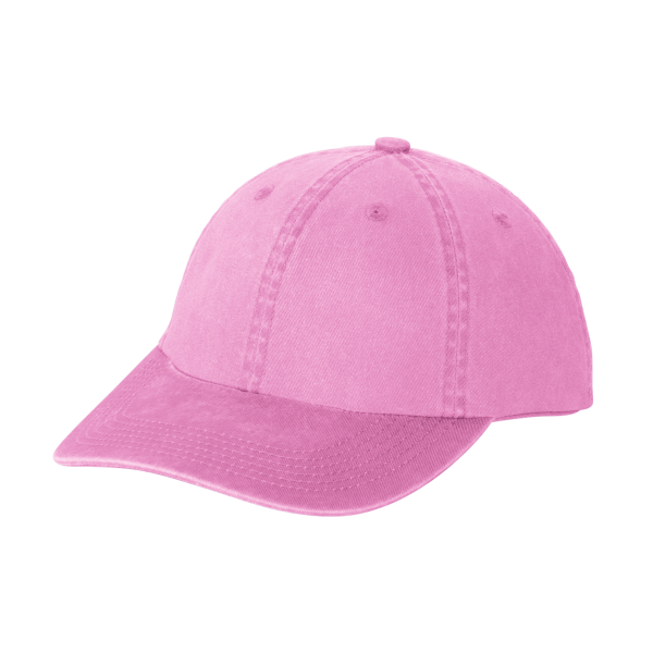 Port Authority Garment Washed Cap, Bright Pink, Left Side view