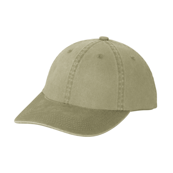 Port Authority Garment Washed Cap, Khaki, Left Side view