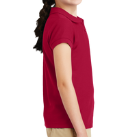 Port Authority Girls Silk Touch Peter Pan Collar Polo, Red, Right side view