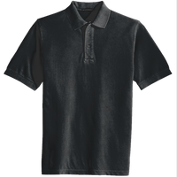 Port Authority Heavyweight Cotton Pique Polo, Black, Front view