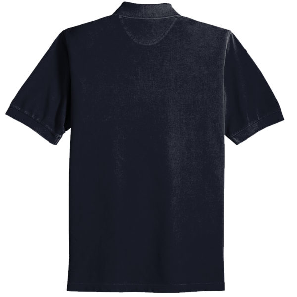 Port Authority Heavyweight Cotton Pique Polo, Navy, Back view