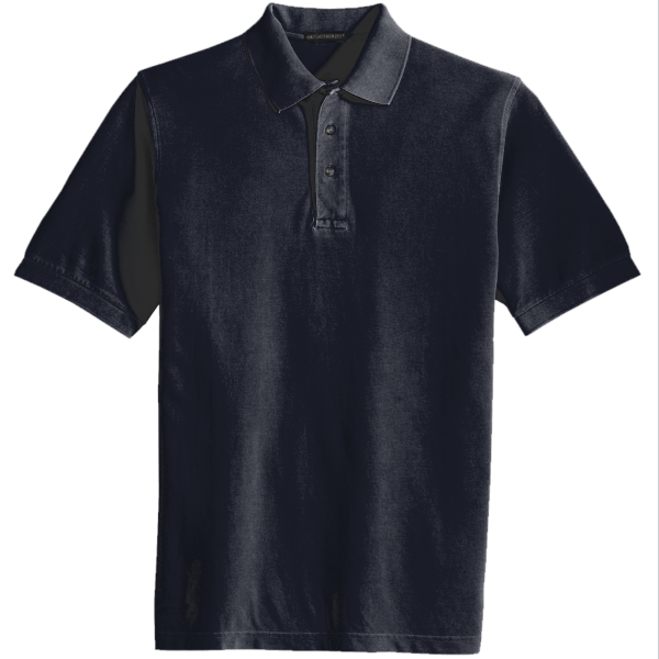 Port Authority Heavyweight Cotton Pique Polo, Navy, Front view