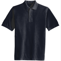 Port Authority Heavyweight Cotton Pique Polo, Navy, Front view