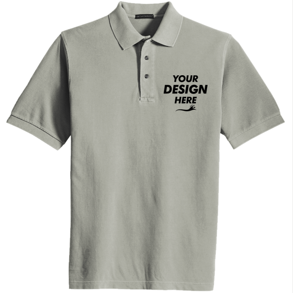Port Authority Heavyweight Cotton Pique Polo, Oxford, Front view, Mockup