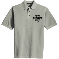 Port Authority Heavyweight Cotton Pique Polo, Oxford, Front view, Mockup