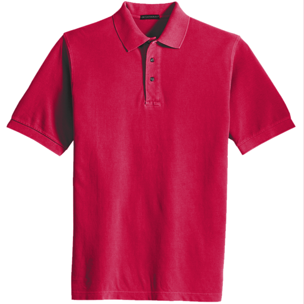 Port Authority Heavyweight Cotton Pique Polo, Red, Front view
