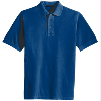 Port Authority Heavyweight Cotton Pique Polo, Royal, Front view