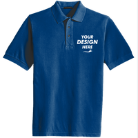 Port Authority Heavyweight Cotton Pique Polo, Royal, Front view, Mockup