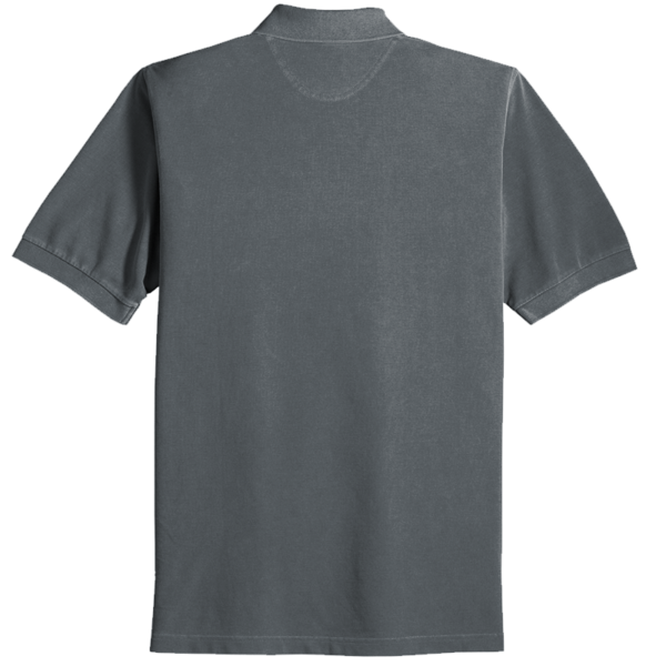 Port Authority Heavyweight Cotton Pique Polo, Steel Grey, Back view
