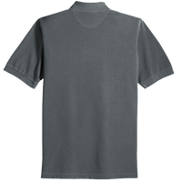 Port Authority Heavyweight Cotton Pique Polo, Steel Grey, Back view