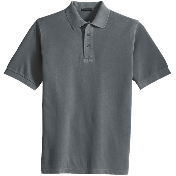 Port Authority Heavyweight Cotton Pique Polo, Steel Grey, Front view