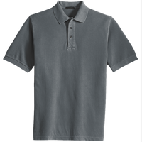 Port Authority Heavyweight Cotton Pique Polo, Steel Grey, Front view