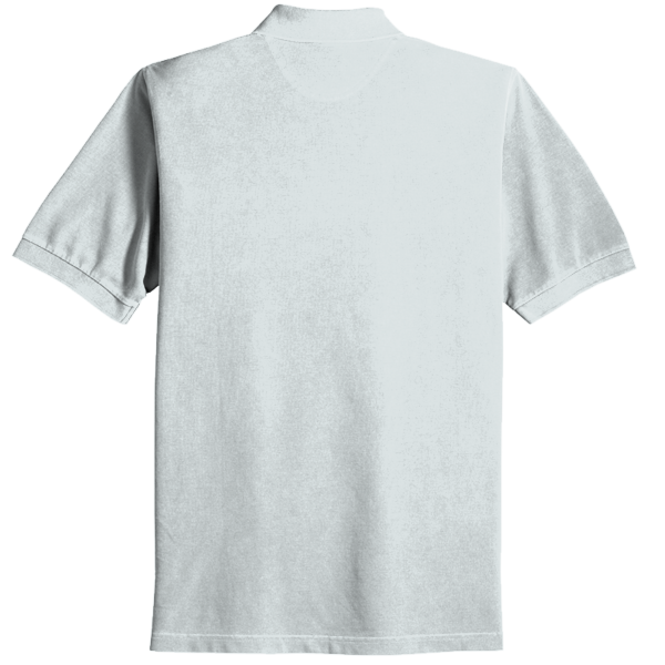 Port Authority Heavyweight Cotton Pique Polo, White, Back view