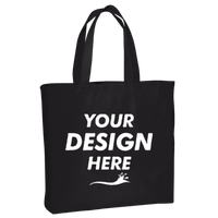 Port Authority Ideal Twill Convention Tote, Black, Front view, Mockup