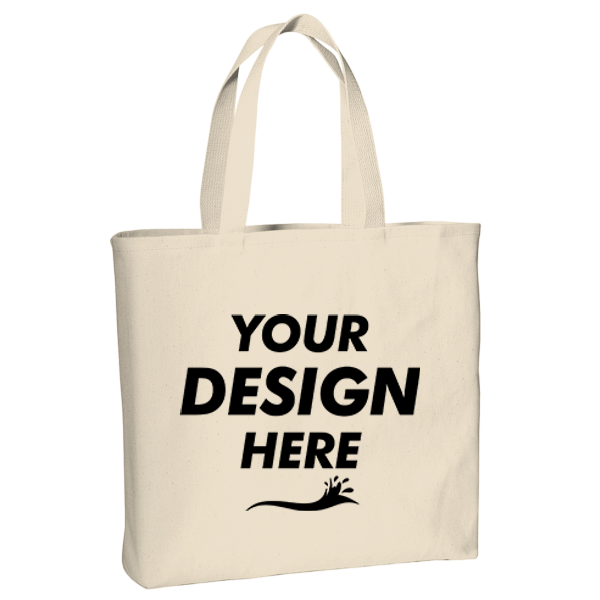 Port Authority Ideal Twill Convention Tote, Natural, Front view, Mockup