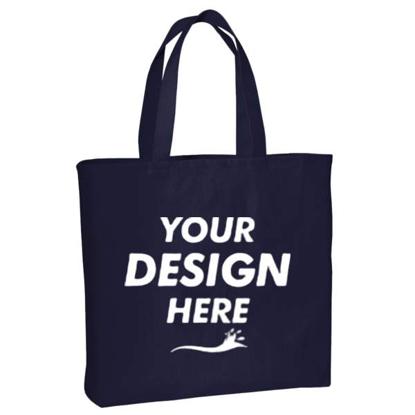 Port Authority Ideal Twill Convention Tote, Navy, Front view, Mockup