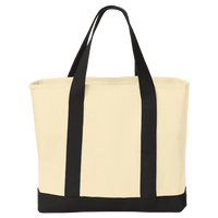 Port Authority Ideal Twill Two Tone Shopping Tote, Natural / Black, Back view