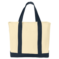 Port Authority Ideal Twill Two Tone Shopping Tote, Natural / Navy, Front view