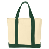 Port Authority Ideal Twill Two Tone Shopping Tote, Natural / Spruce, Front view