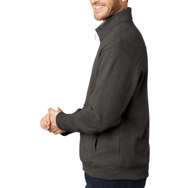 Port Authority Interlock Full Zip, Charcoal Heather / Medium Heather Grey, Left Sleeve view