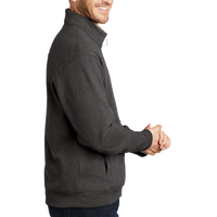 Port Authority Interlock Full Zip, Charcoal Heather / Medium Heather Grey, Right Sleeve view