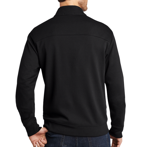 Port Authority Interlock Full Zip, Deep Black / Charcoal Heather, Back view