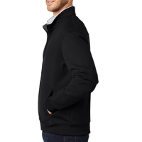 Port Authority Interlock Full Zip, Deep Black / Charcoal Heather, Left Sleeve view