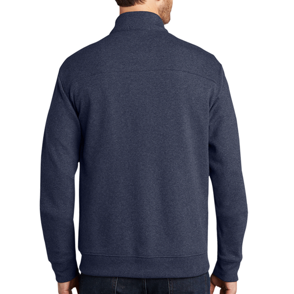 Port Authority Interlock Full Zip, Estate Blue Heather / Charcoal Heather, Back view