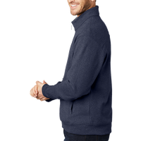 Port Authority Interlock Full Zip, Estate Blue Heather / Charcoal Heather, Left Sleeve view