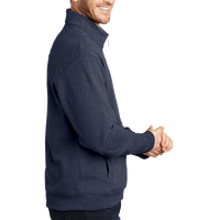 Port Authority Interlock Full Zip, Estate Blue Heather / Charcoal Heather, Right Sleeve view