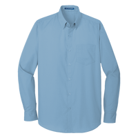 Port Authority Long Sleeve Carefree Poplin Shirt, Carolina Blue, Front view