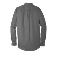 Port Authority Long Sleeve Carefree Poplin Shirt, Graphite, Back view