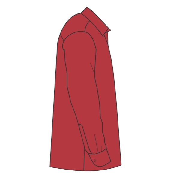 Port Authority Long Sleeve Carefree Poplin Shirt, Rich Red, Right Sleeve view