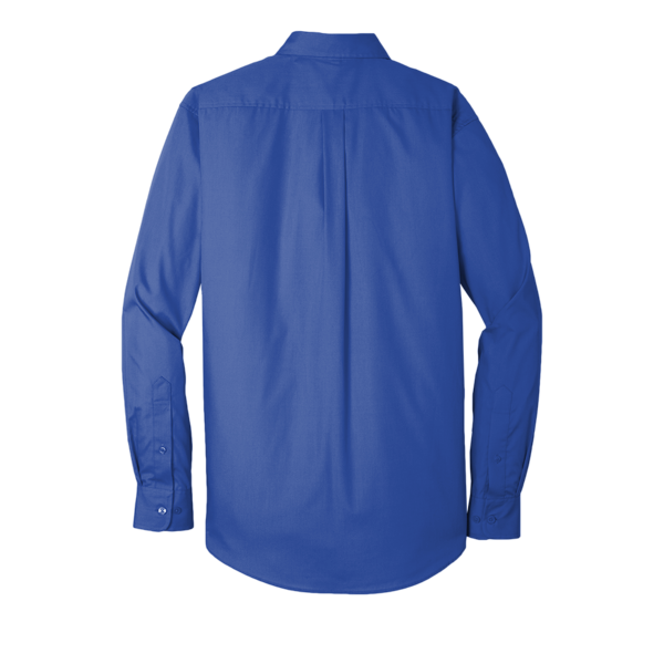Port Authority Long Sleeve Carefree Poplin Shirt, True Royal, Back view
