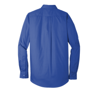 Port Authority Long Sleeve Carefree Poplin Shirt, True Royal, Back view