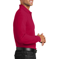 Port Authority Long Sleeve Core Classic Pique Polo, Rich Red, Right Sleeve view