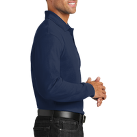 Port Authority Long Sleeve Core Classic Pique Polo, River Blue Navy, Right Sleeve view