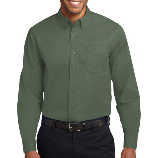 Port Authority Long Sleeve Easy Care Shirt, Clover Green / Clover Green, Front view