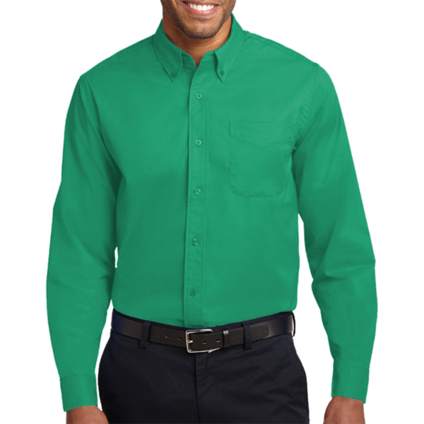 Port Authority Long Sleeve Easy Care Shirt, Court Green / Court Green, Front view