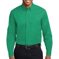 Port Authority Long Sleeve Easy Care Shirt, Court Green / Court Green, Front view